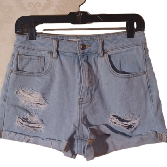 PACSUN mom short lightwash distressed shorts. Size 26.Great used condition. - Picture 1 of 11